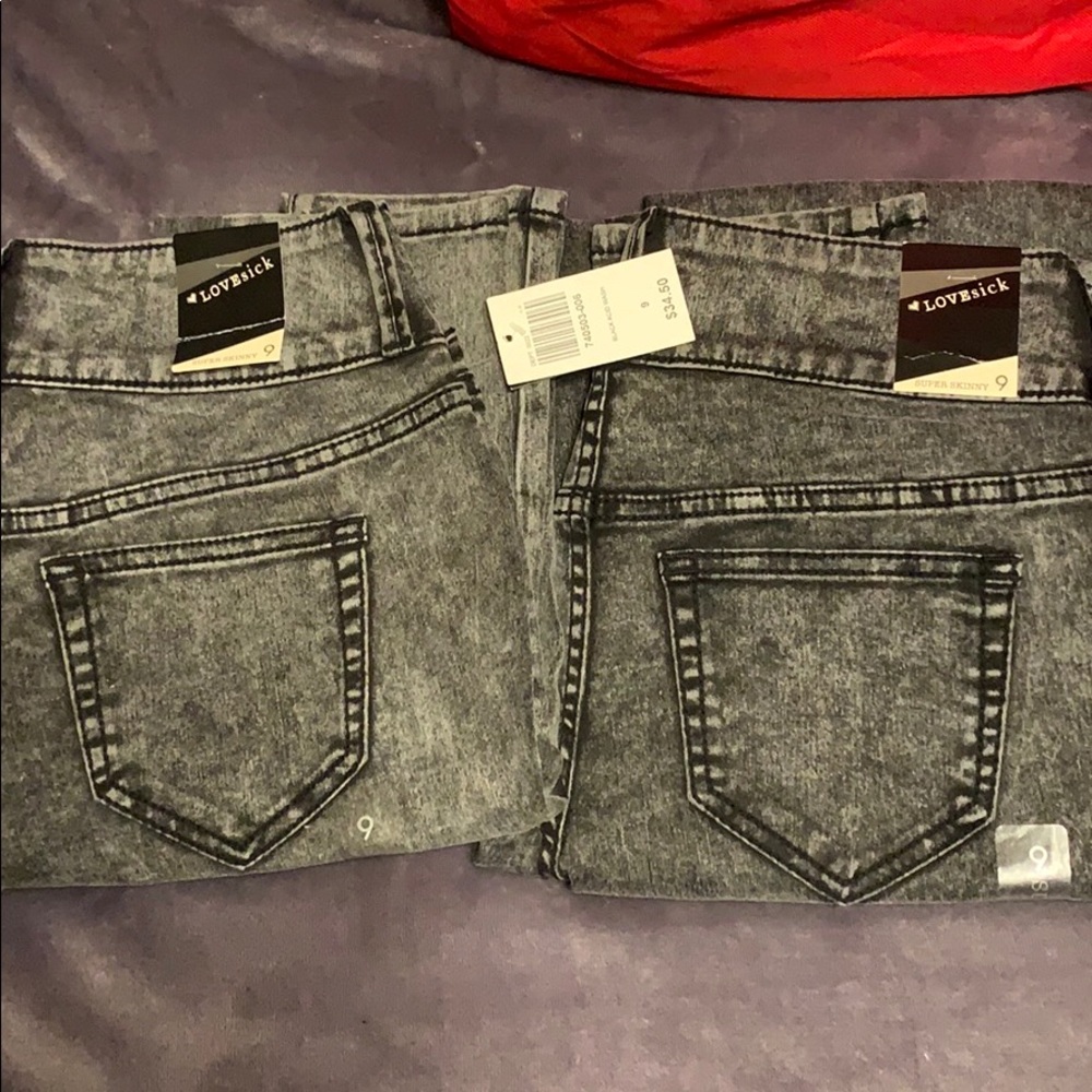 Black/Grey acid wash super skinny jeans